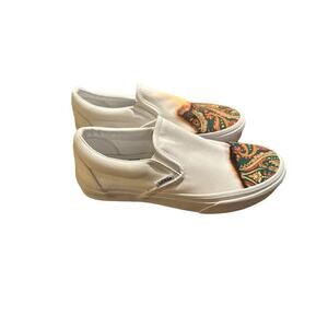 VANS Unisex Size M-5/W-6.5 Big Reveal Paisley Low Top Slip On Sneakers White NWT